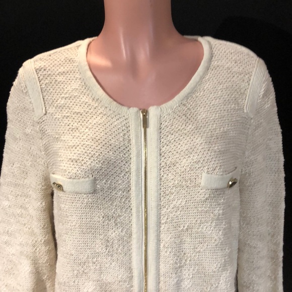 NWT JONES NEWYORK Tweed Collarless Blazer Jacket - Picture 2 of 8